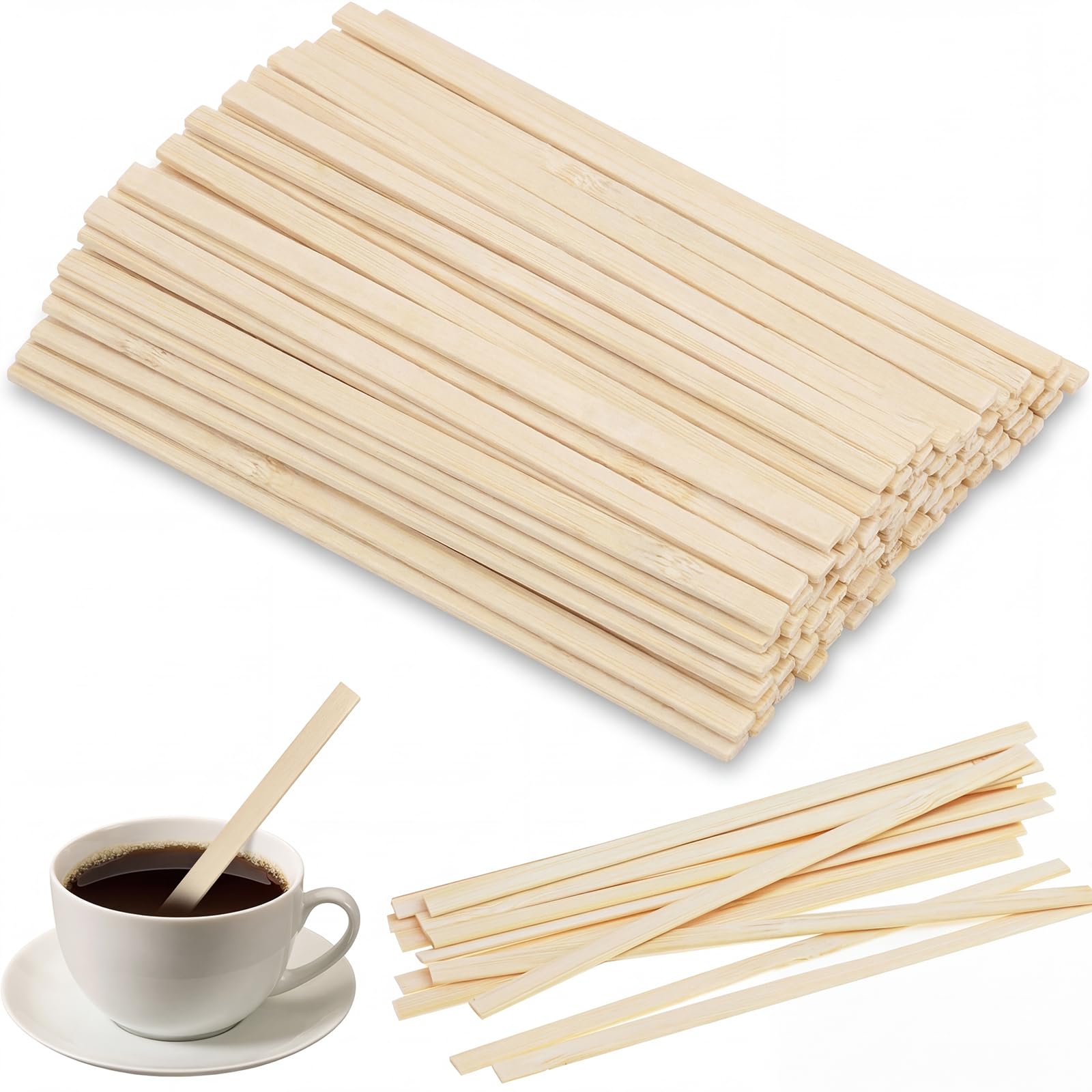 500 Pcs Coffee Stirrers Sticks 11cm Wooden Stirrers Sticks Wooden Drink Stirrer Stick Disposable Tea Mixing Stick for Home Cafe Office Party Catering Crafts