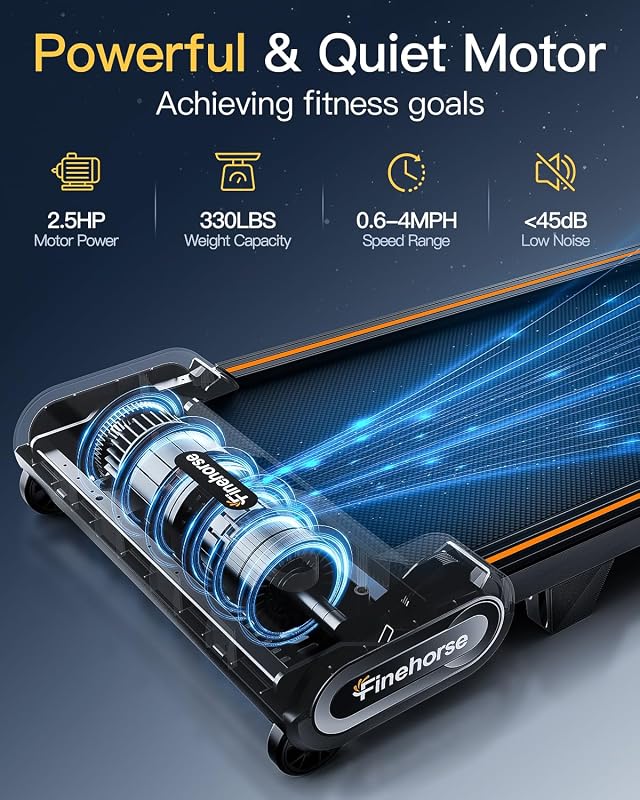 FINEHORSE Walking Pad Treadmill with Auto Incline, 6 in 1 Under Desk Treadmill, 6-Level Incline Treadmills, 2.5HP Portable Treadmills for Home with 330LBS Capacity, LED Display, Remote Control image 5
