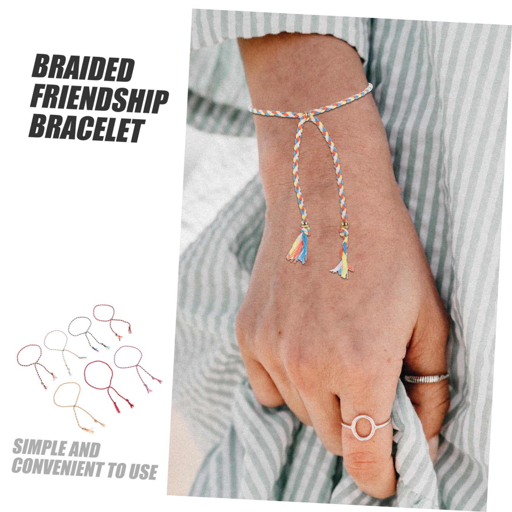YSJNGF Rope Men Braided Friendship Bracelet Copper Bead Tassel Aesthetic String for Boyfriend