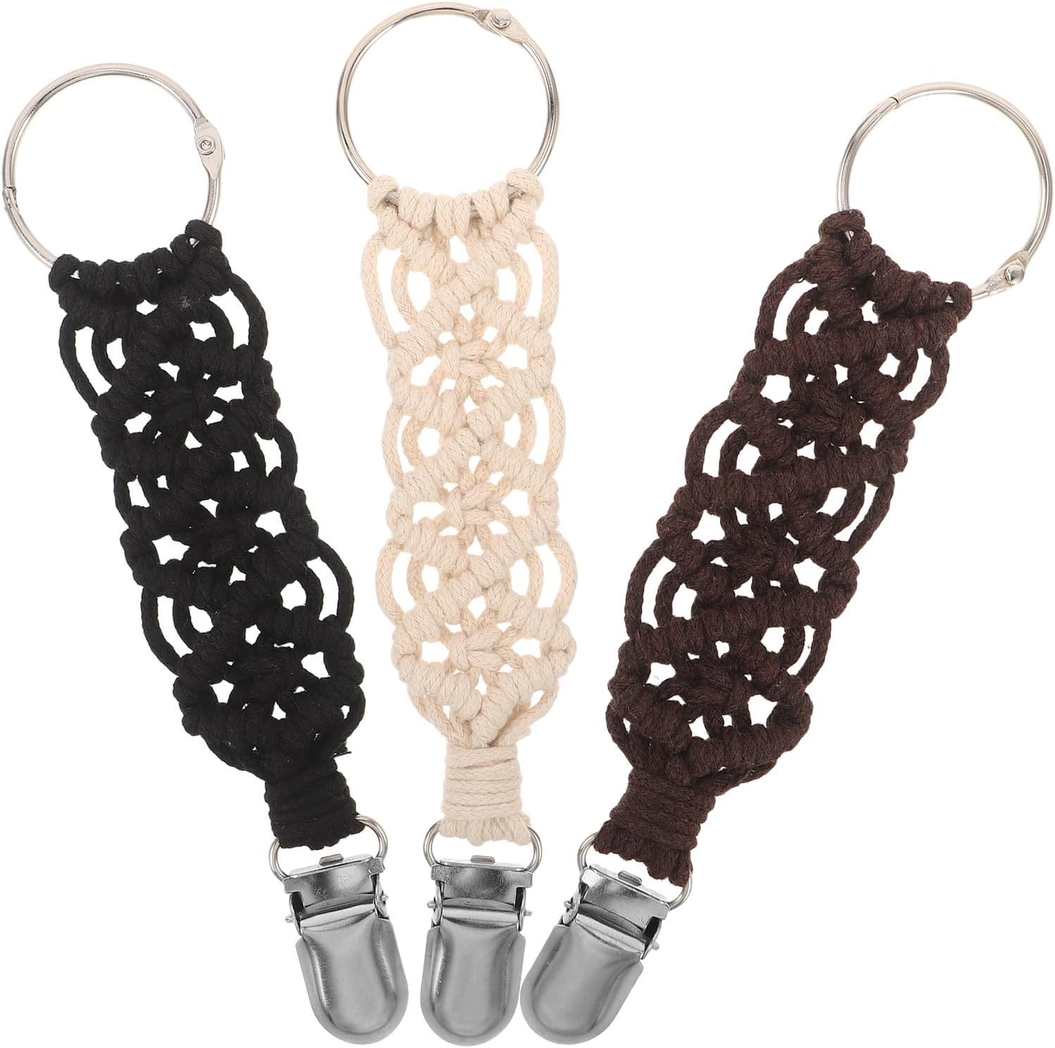 BESTOYARD 3pcs Hat Travel Clip for Hat and Sun Hat Quick Packing | Cotton Rope and Metal, Decorative Secure Nonslip Design, Portable Organizing Travel Gear for Sailing