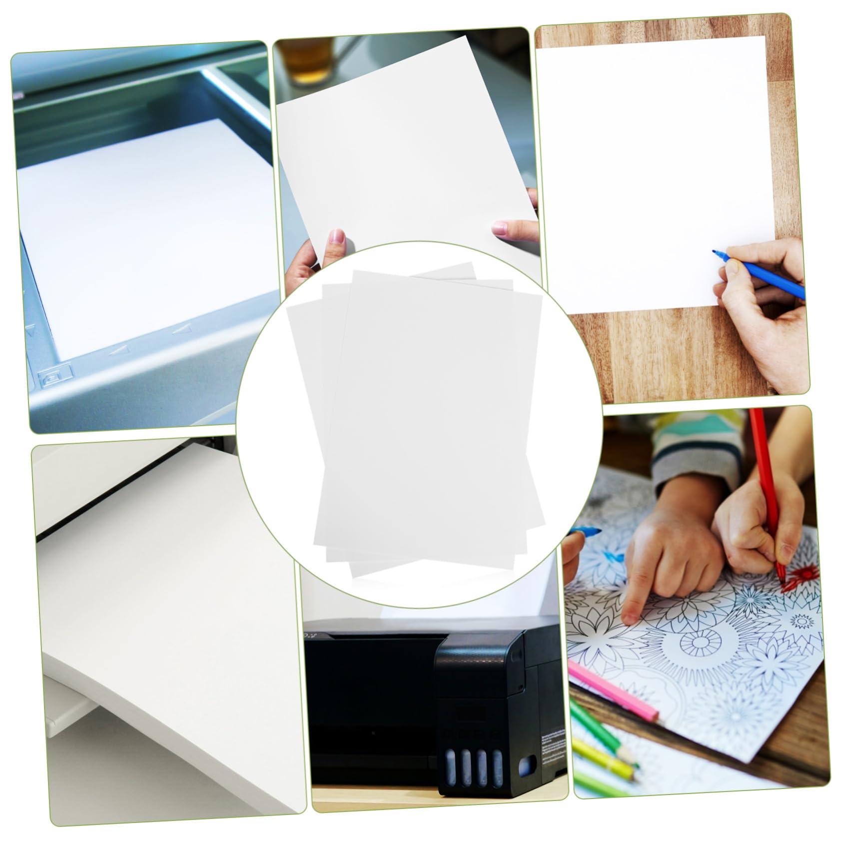 Lurrose Druckerpapier Stoff mit Glatter Oberfläche und Schmierenfrei A4 Beige 100 Blatt für Kleines Büro Geeignet