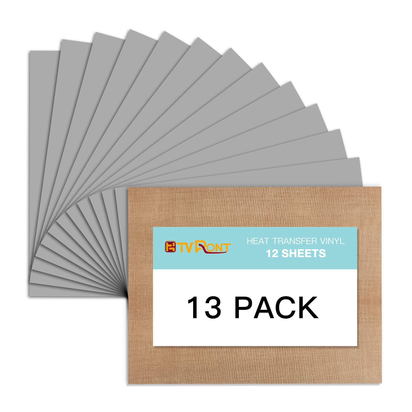 Silver HTV Heat Transfer Vinyl: 13 Packs 12" x 10" Silver Iron on Vinyl