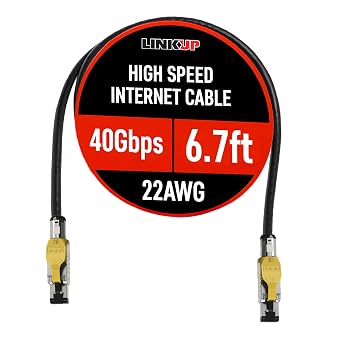 LINKUP Cat 8 Ethernet Cable | Long Internet Cord | High Speed LAN Connection | RJ45 connectors | Use with Cat 5/ Cat 6/ Cat 7 | Optimal for Gaming
