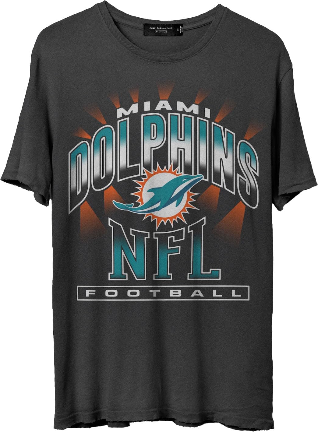 Junk Food - Mens Dolphins Chrome Vintage T-Shirt, Color Midnight, Size: X-Large
