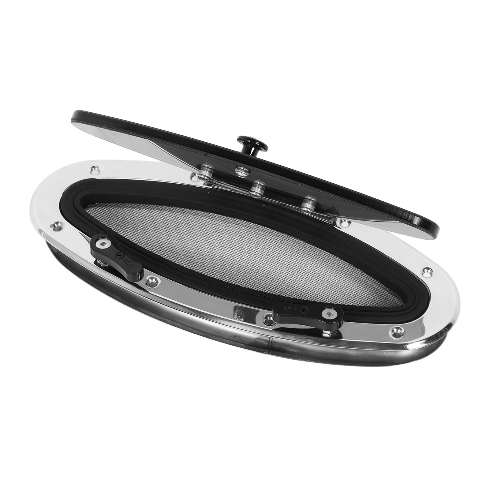 Oblò per Barche Marine da 300 X 105 Mm con Maniglia per Interruttore - Vetro Temperato, Resistente Ai Raggi UV, Impermeabile Yacht e