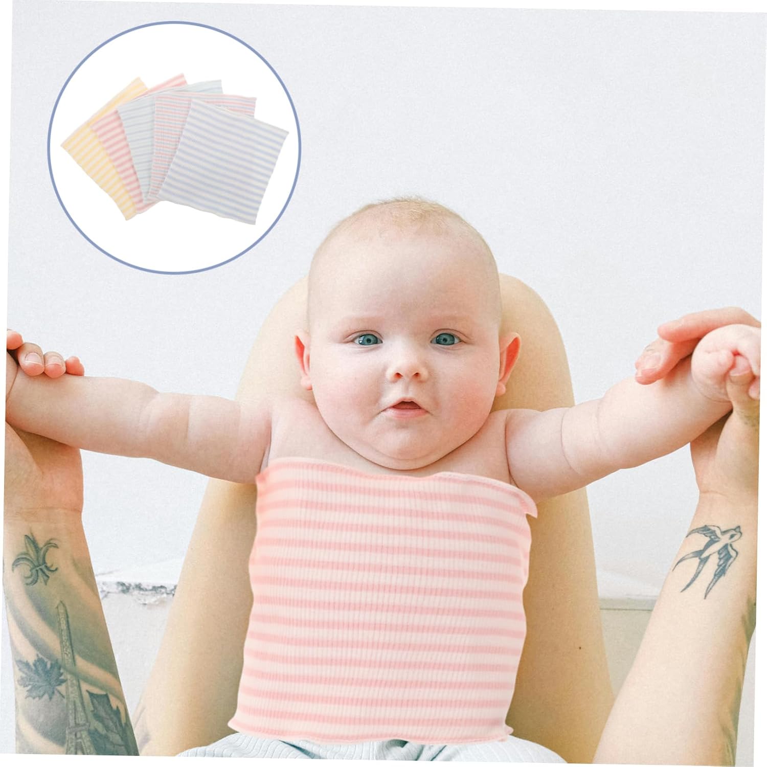 10pcs Cotton Belly Band Breathable Boy Girl Navel Belt for Newborns Tummy Protector Cute Designs for Comfort and Style