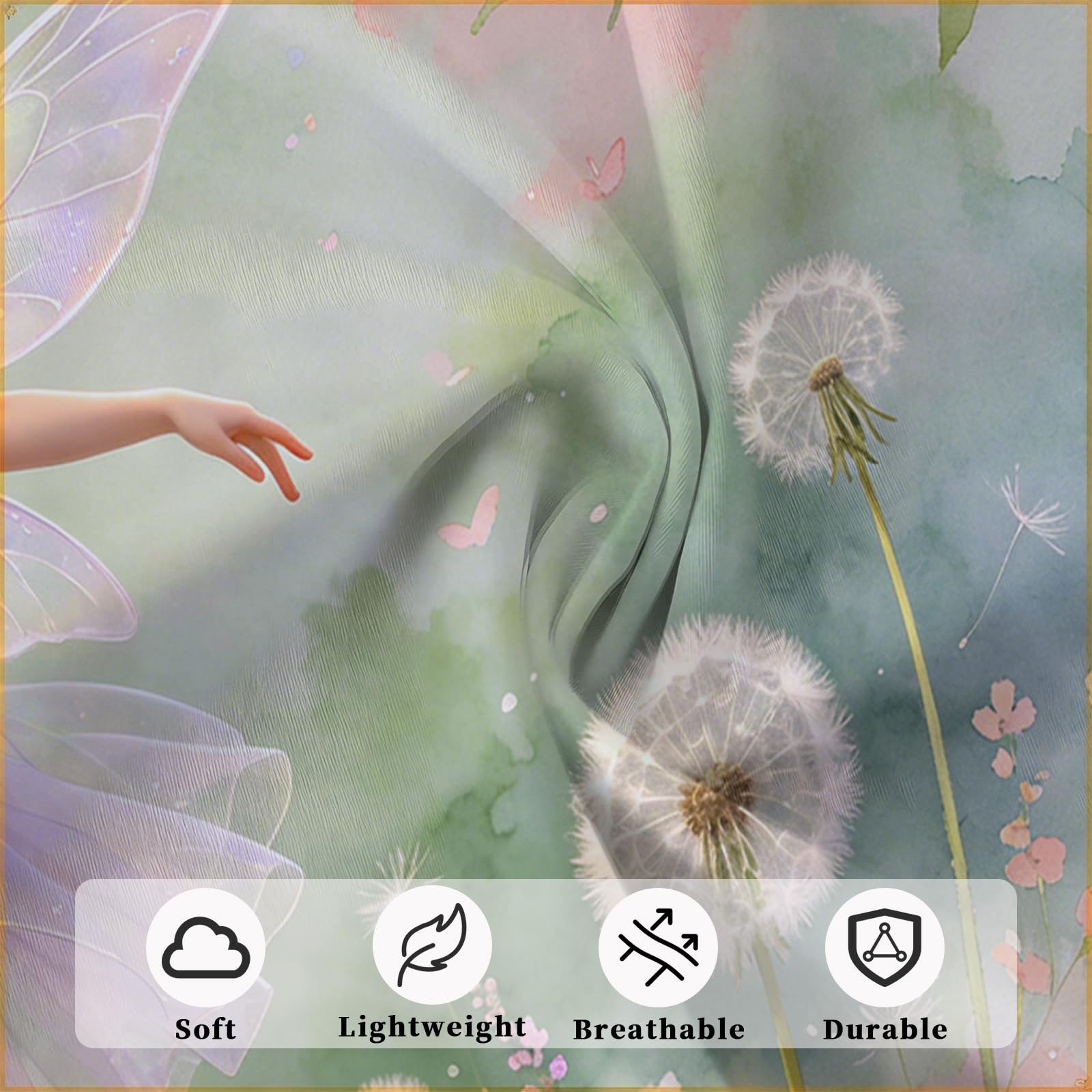 Sábana Bajera Ajustable 180 x 200 Chica Bailando Flores de Primavera