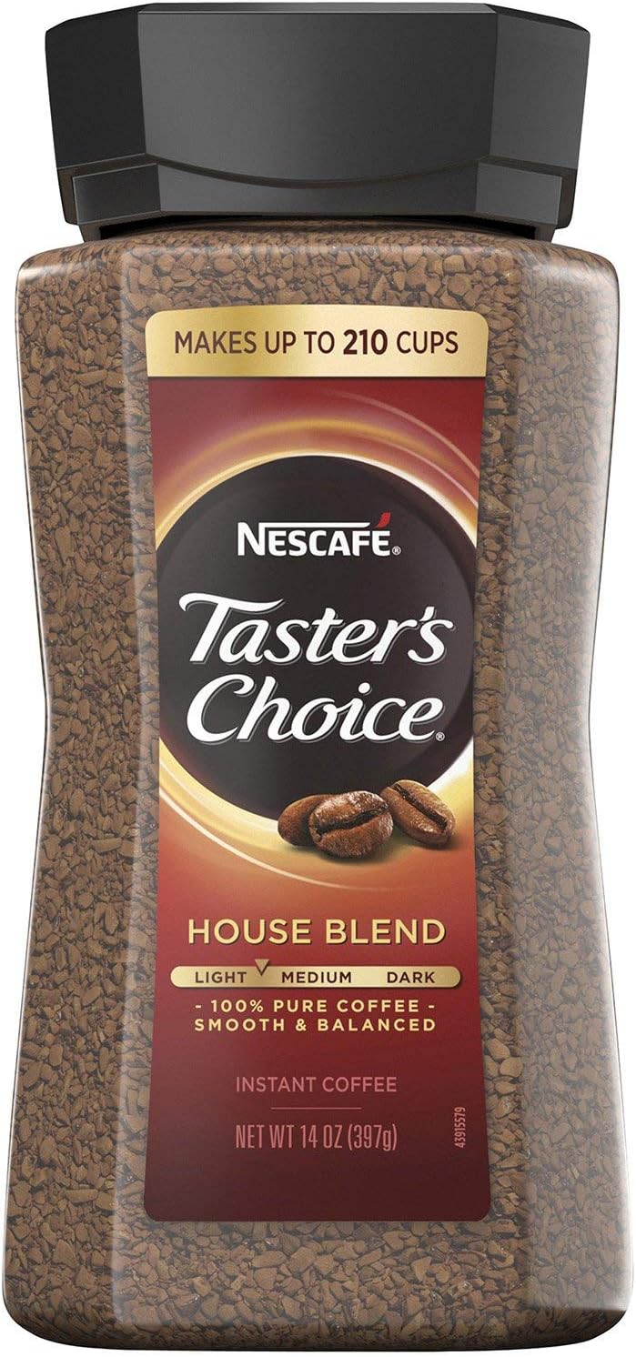 NESCAFE Taster's Choice Instant Coffee, House Blend (14 Ounce) (Pack of 2)