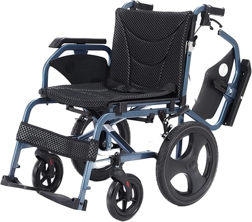 Miniatura 8 de Silla de ruedas plegable y ligera con frenos de mano, sillas de ruedas para adultos, pesa solo 28.5 libras, tubo cuadrado duradero y reposabrazos