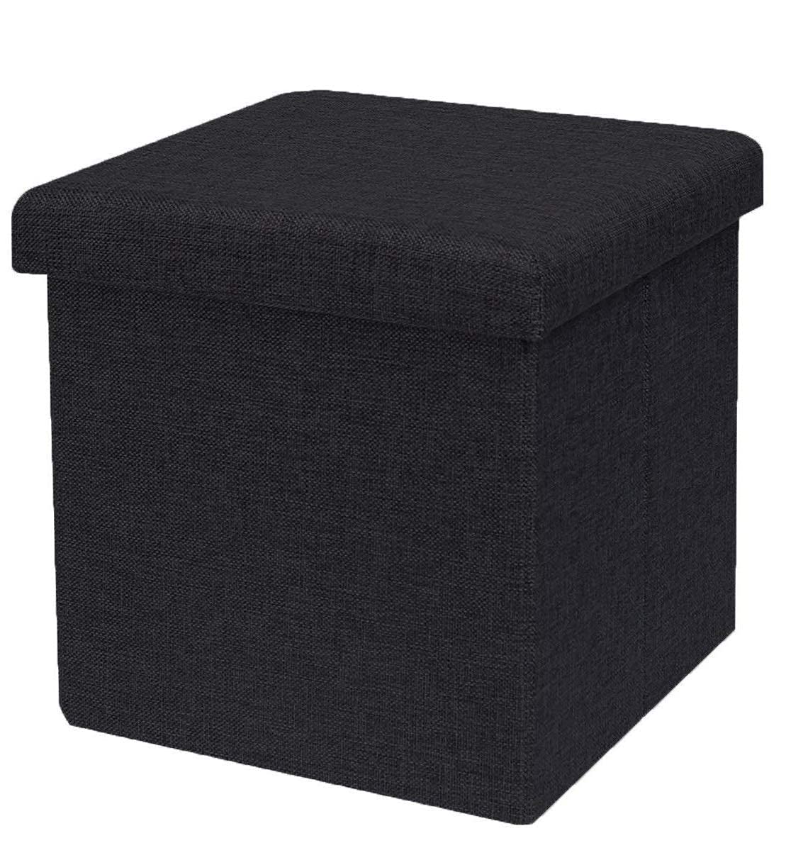 ADICTUM Fabric Folding Storage Linen 30X30X30 cm (30*30*30 cm, multi Color) Ottoman Cube Footrest Stool Coffee Table Puppy Step Multi-Functional Collapsible Ottoman Footrest Seat for Living Room Office