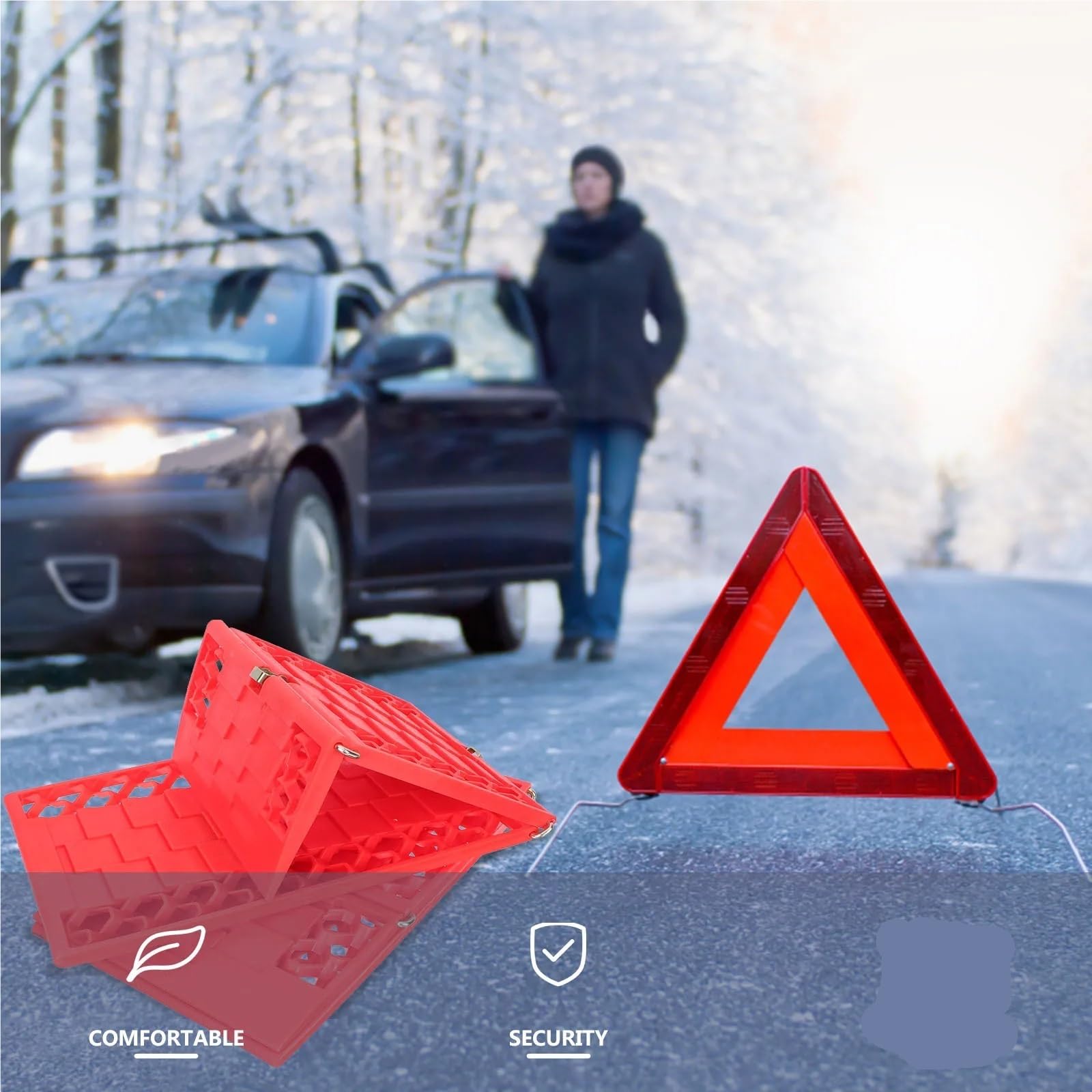 Tavola di trazione per il soccorso stradale, 1 paio di tavole trazione for pneumatici in plastica antiscivolo for fango, neve, fuoristrada, tappetino for auto emergenza