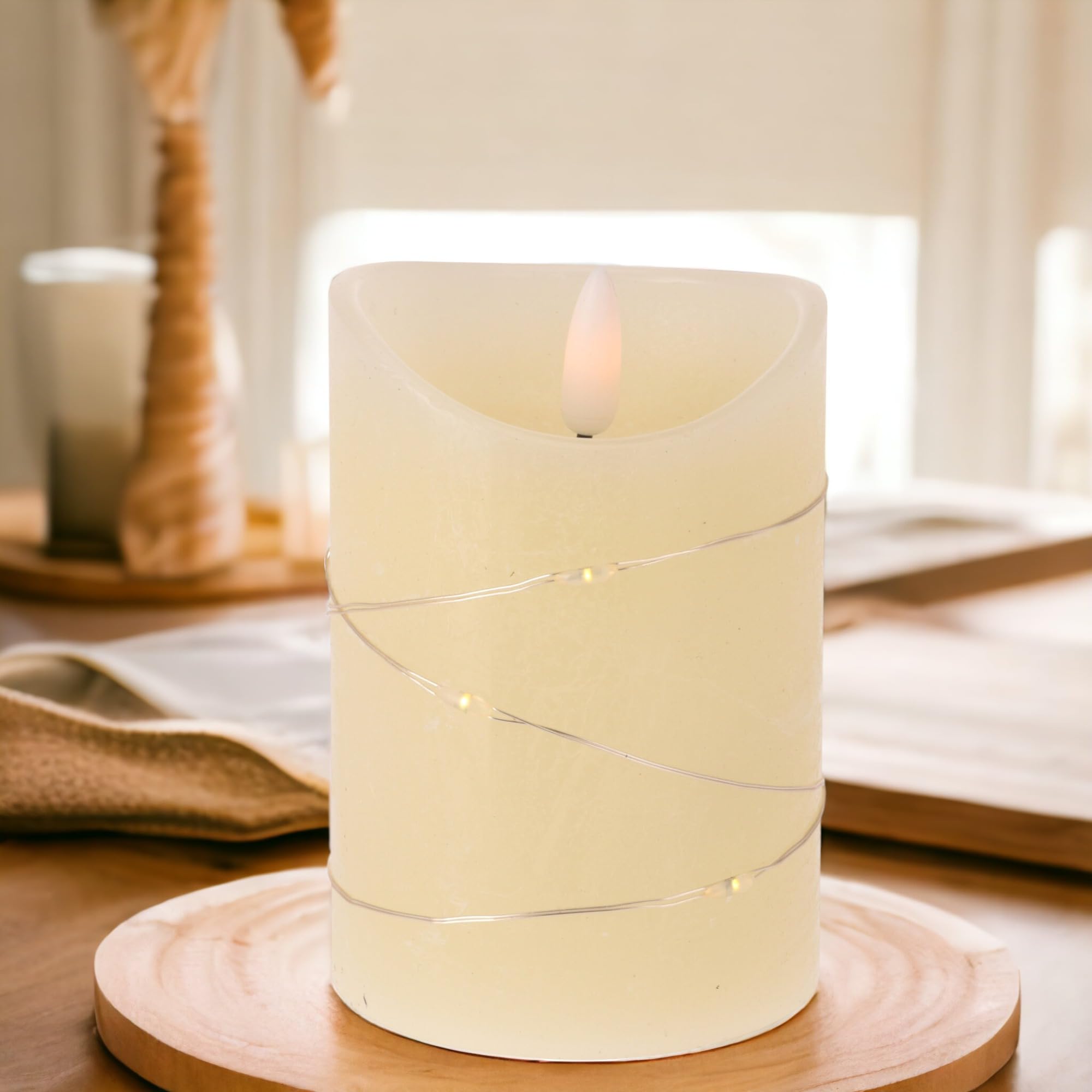 LED kaars Met Print | Goud | L | H15 x D7,5 cm | Kerst | Rene Houtman