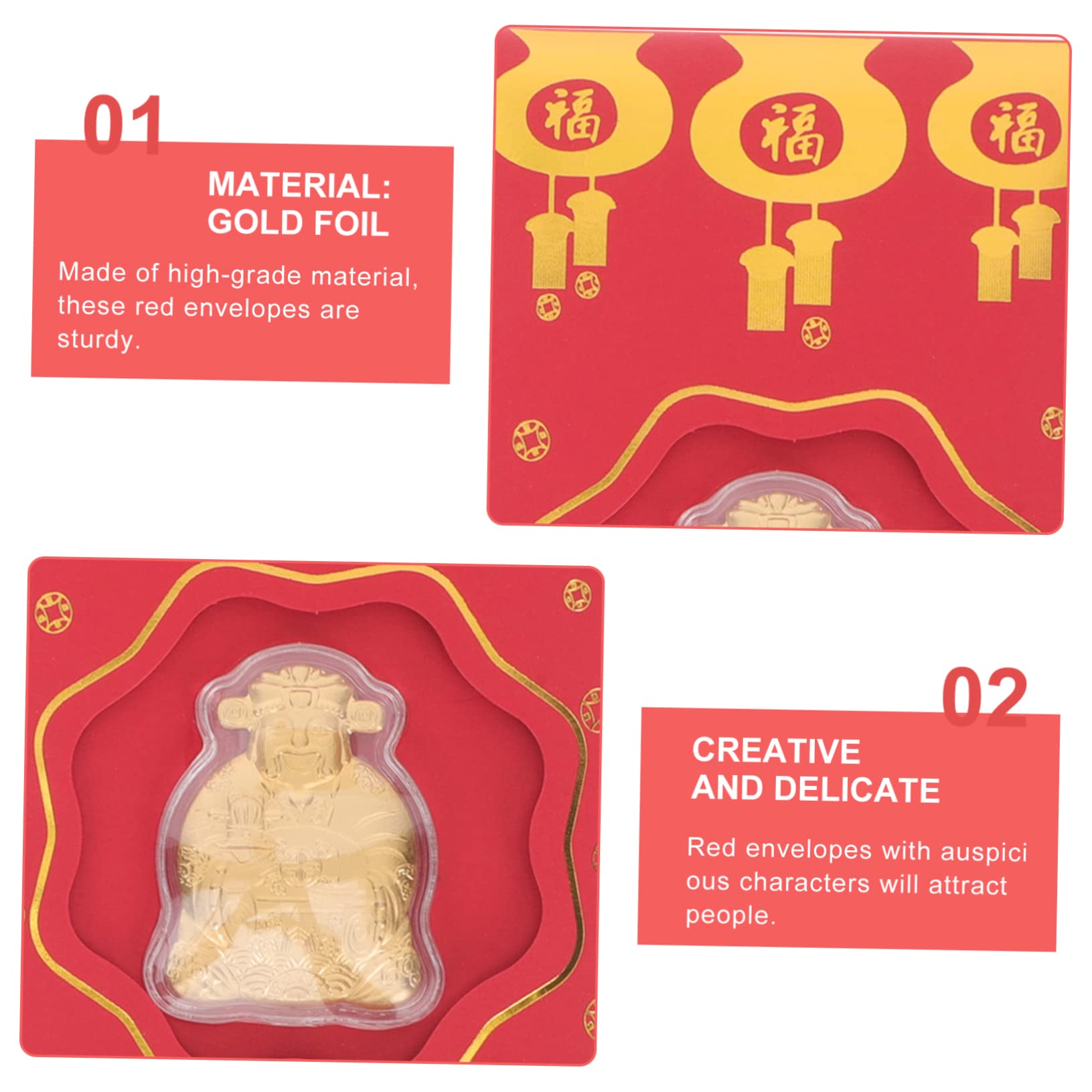 SEWACC 30 Piezas Sobre rojo del de la riqueza paquetes de dinero año nuevo rojo sobres decorativos sobres festivos rojos tradicionales Paquetes rojos del año 2023 hoja de oro