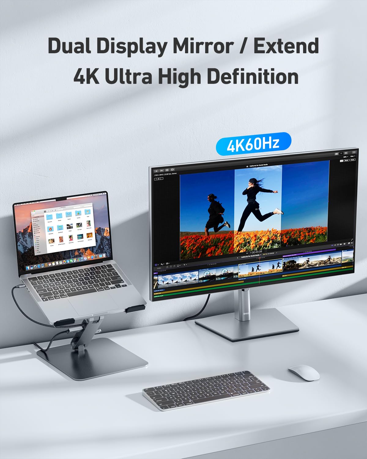 BENFEI Support pour ordinateur portable avec Station d'accueil USB C 7en1, HDMI 4K@60Hz, 100W PD, 10Gbps USB C 3.2 & USB A 3.2 Compatible MacBook Pro Air iPad Pro XPS Thinkpad