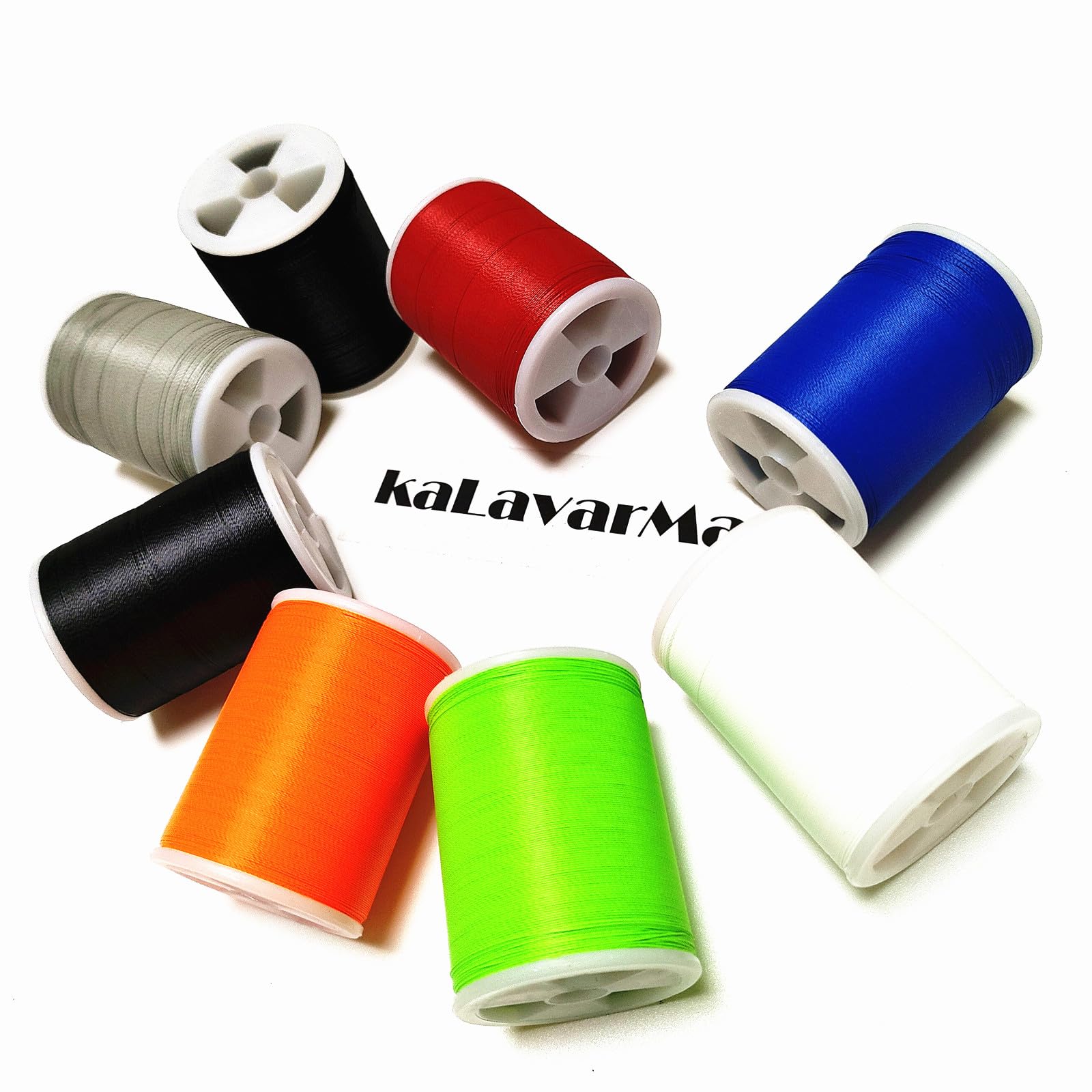 Photo 1 of (8pcs*175yd) Kalavarma NCP Wrapping Thread for Fishing Rod Guide 8pcs 7 Color 175Yards/Spool