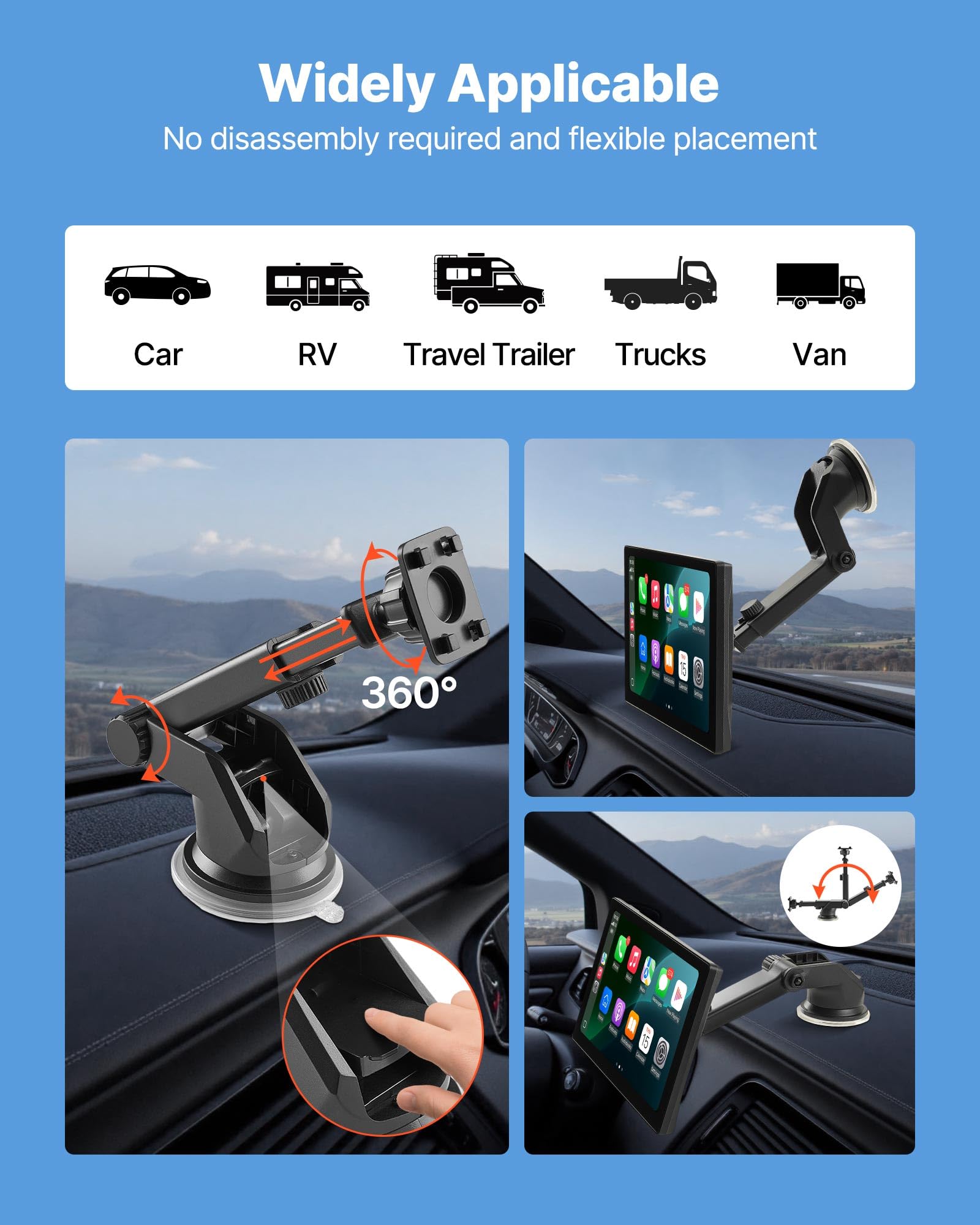 VEVOR Autoradio sans Fil, Écran Central Tactile HD 22,9 cm, Compatible avec Apple CarPlay et Android Auto, avec Caméra de Recul, Commande Vocale, Mirror Link, Bluetooth, Navigation GPS, pour Voiture