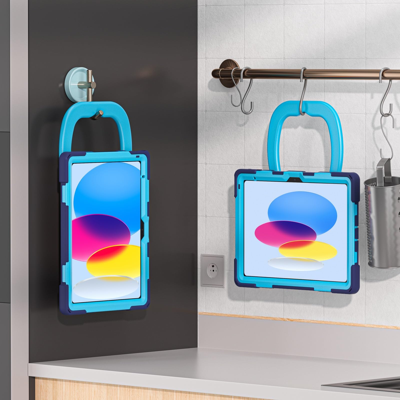 Pokrywa tabletu Etui kompatybilne z etui iPad 10. generacji 10,9 cala 2022, odporne na wstrząsy, solidne etui, obrotowa podstawka 360 stopni, pasek na rękę/ramię, wytrzymałe etui na tablet kompatybiln