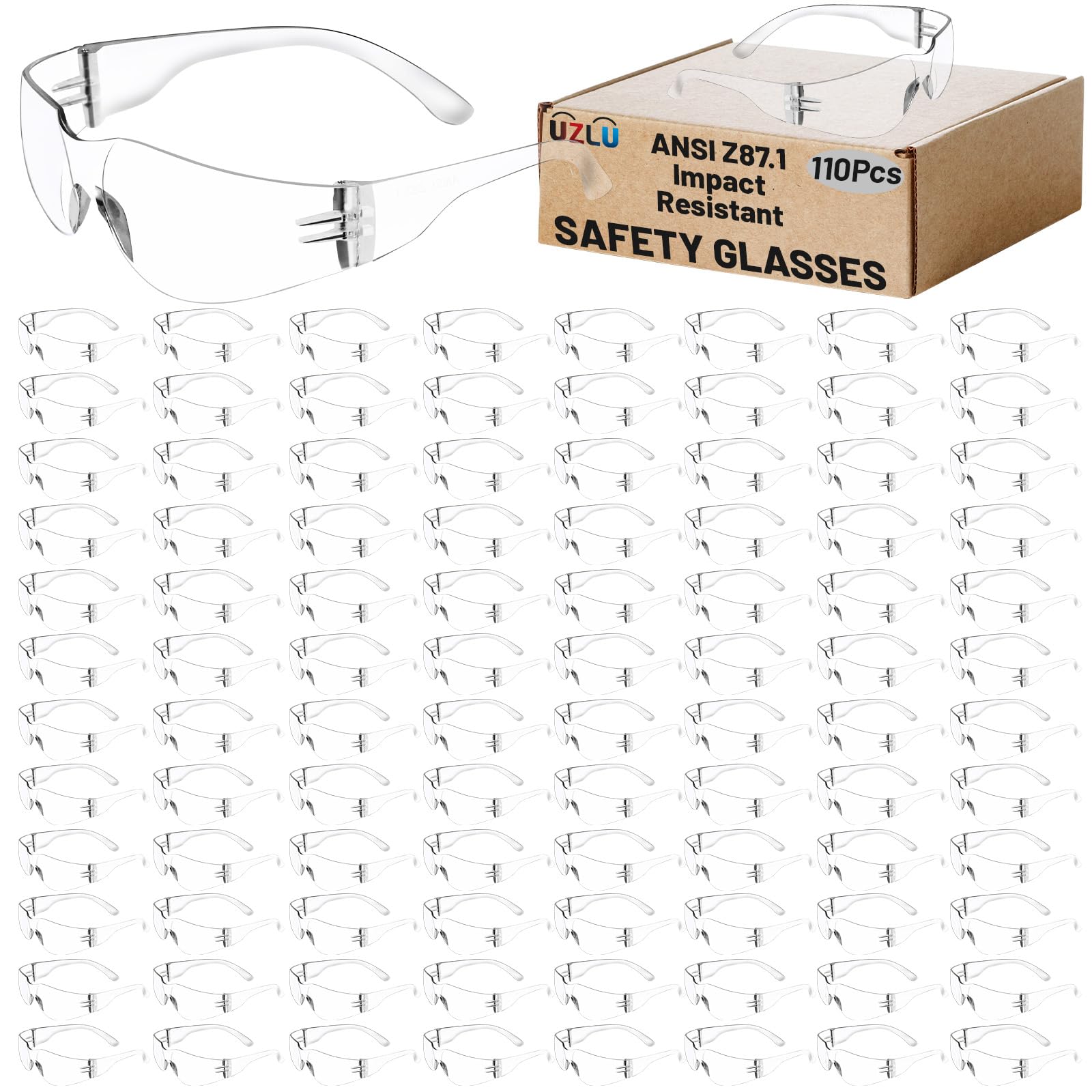 Gafas de seguridad transparentes a granel para hombres y mujeres, gafas de seguridad resistentes a arañazos e impactos, gafas de seguridad de policarbonato