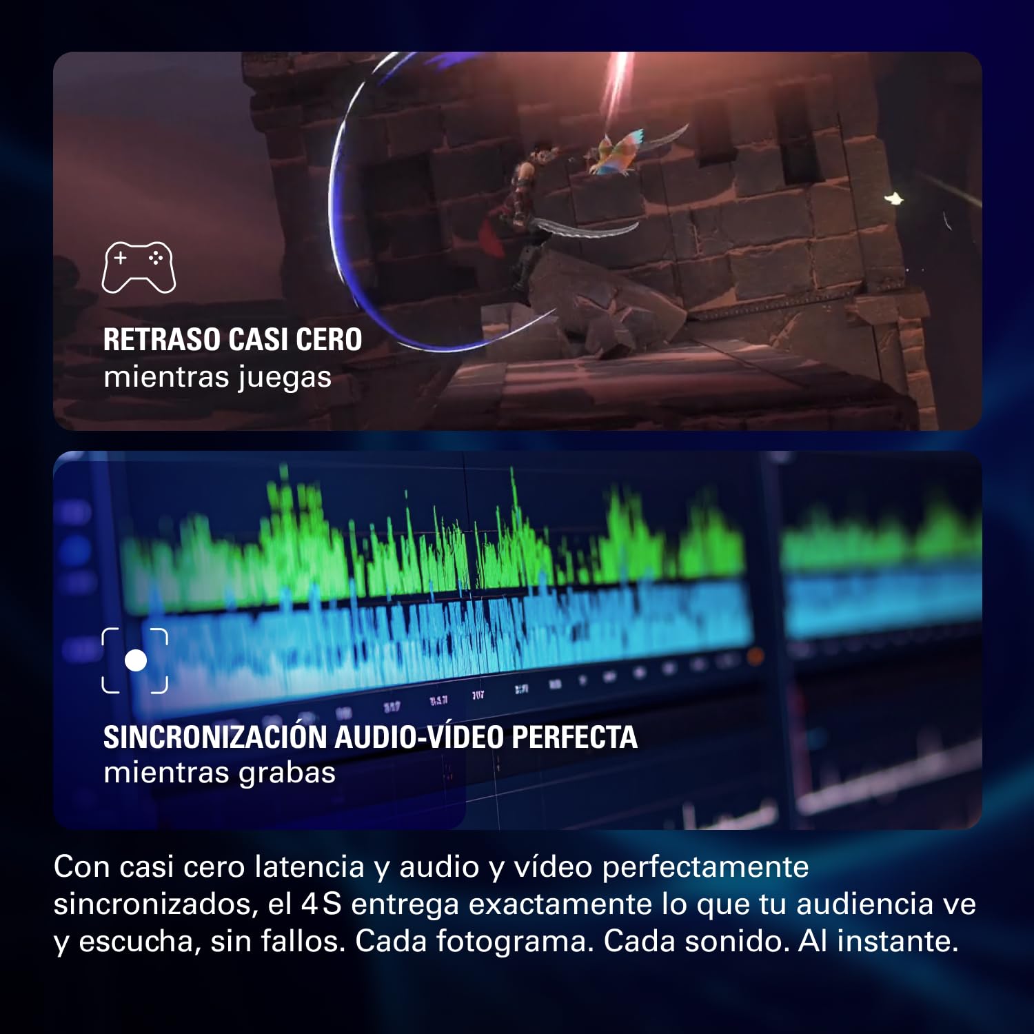 Elgato 4K S, tarjeta de captura externa | Captura 4K60, paso de 1440p120 o 1080p240, soporte HDR10, latencia cercana a cero, USB-C, entrada de audio analógica