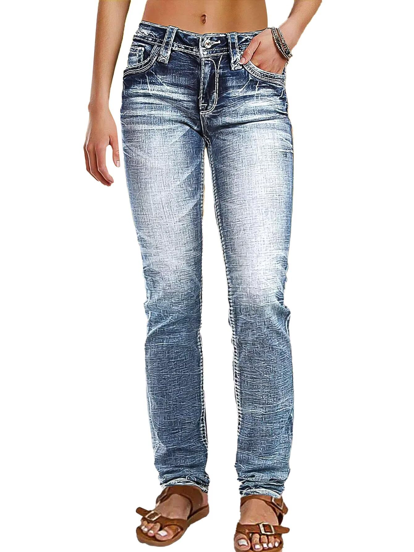 Flamingals Mid Rise Skinny Western Jeans