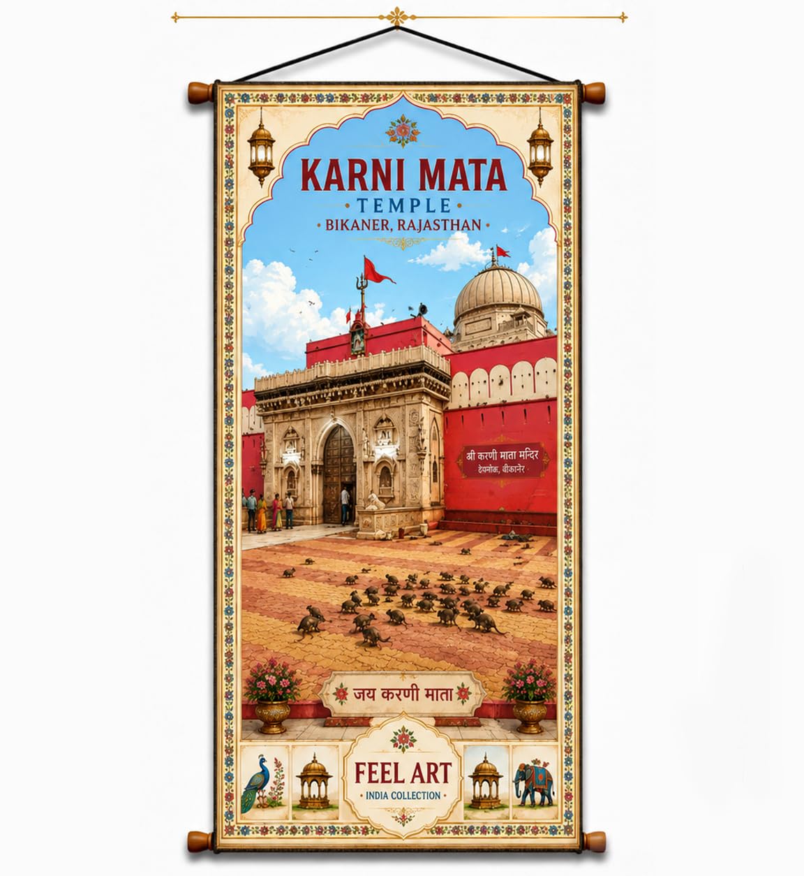 FEEL ART Karni Mata Temple Canvas Wall Hanging | FCH18-image-35
