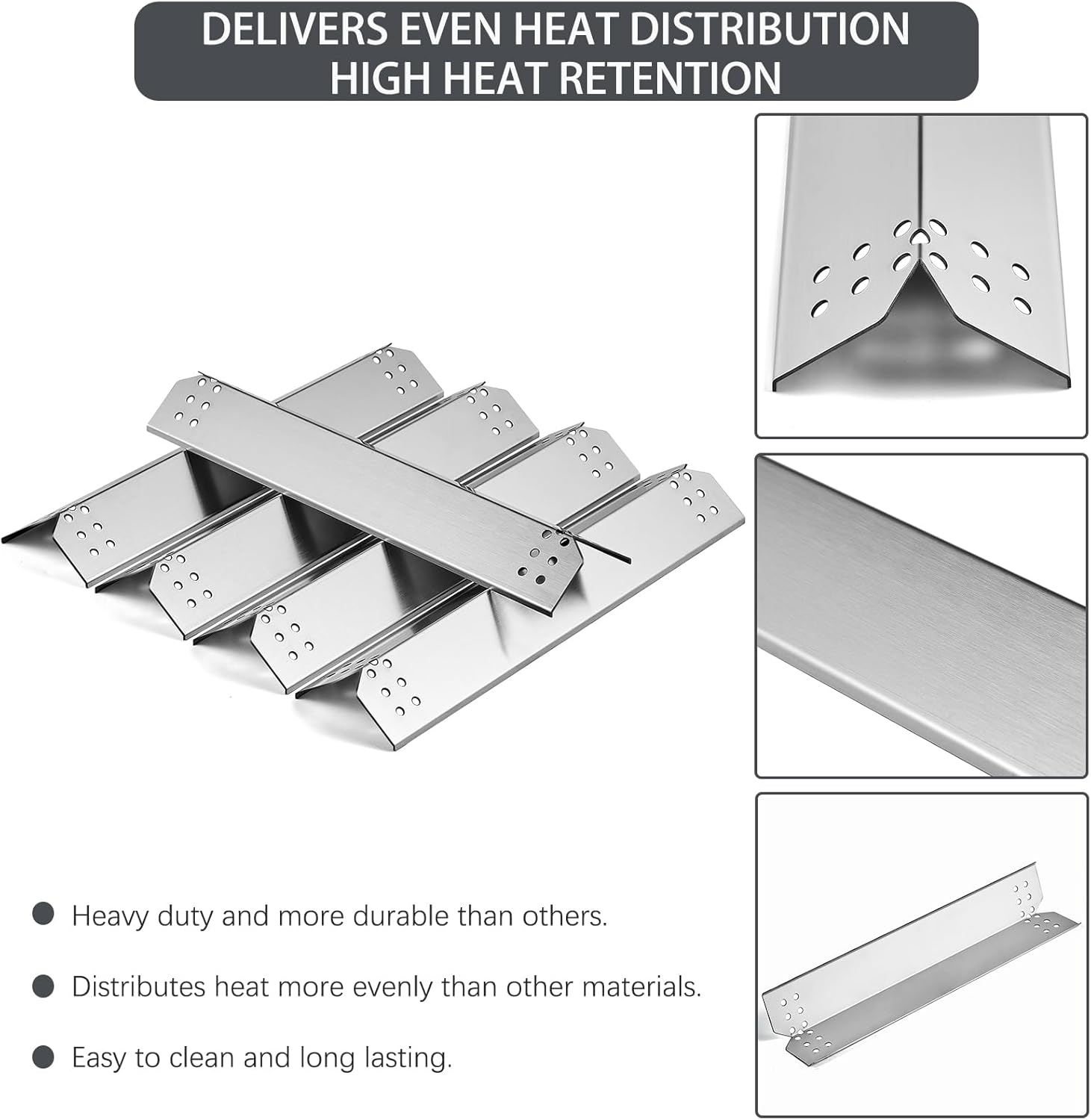 720-0982 Flame Tamer Grill Replacement Parts for Megamaster 5 Burner Grills 0406041900AE Stainless Steel Heat Plates 7200982 Heat Shield 04007620A0 Megamaster 5 burner Cover 5 Pieces Accessories