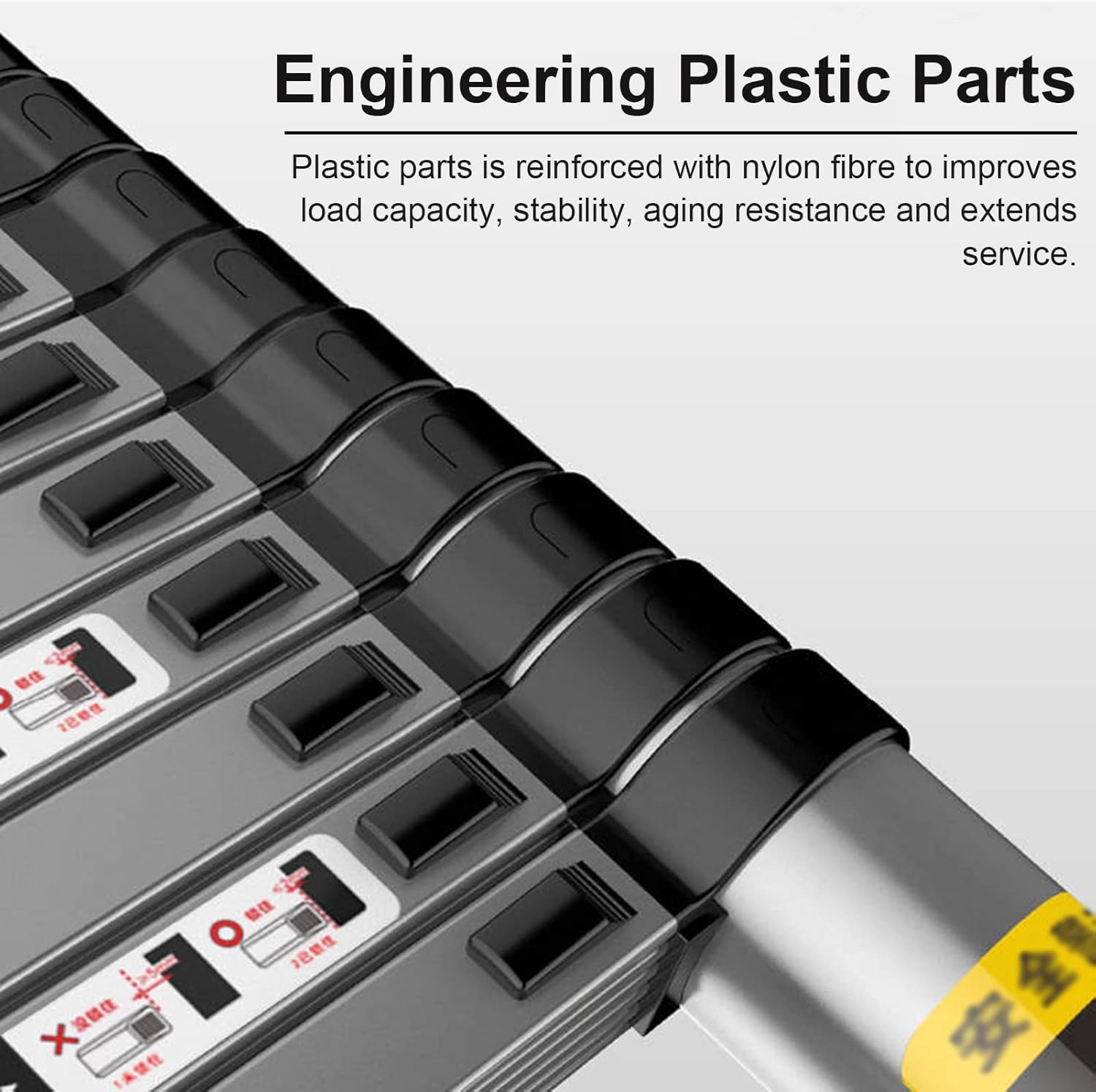 Telescopic Ladder Large Non-Slip Telescoping Ladder with Detachable Hooks, Home Office Industrial Emergency Use Telescopic Ladders, 330 Lb Loading Capacity (Size : 1.4m/4.6ft)