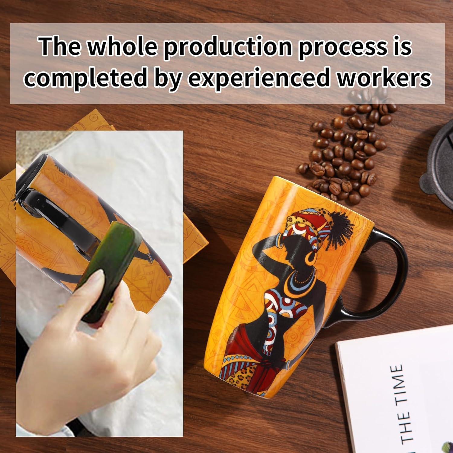 Topadorn Ceramic Mug Coffee Cup with Spill-Proof Lid Latte Mug for Home and Office with Gift Box,Girl - Image 3