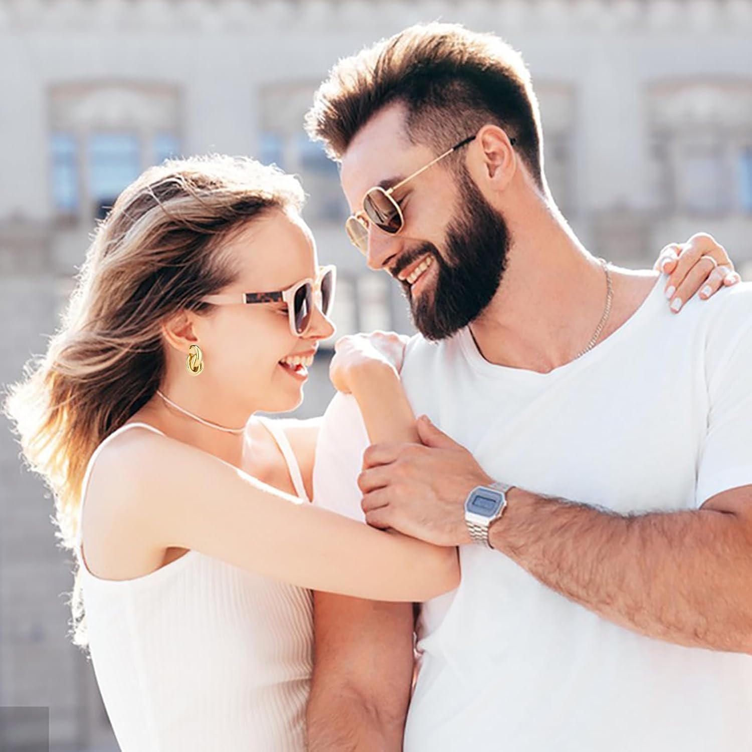 Gold Geometric Drop Dangle Earrings for Women 18K Chunky Gold Knot Stud Gold Plated Earrings Trendy Twisted Link Earring Jewelry Gift - Image 6