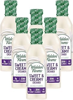 Sweet & Creamy Coffee Creamer – Zero Calorie, Sugar Free, Keto & Fat Free Non-Dairy Creamer for Coffee, Lattes & Iced Drinks – 6-Pack, 12 oz Bottles