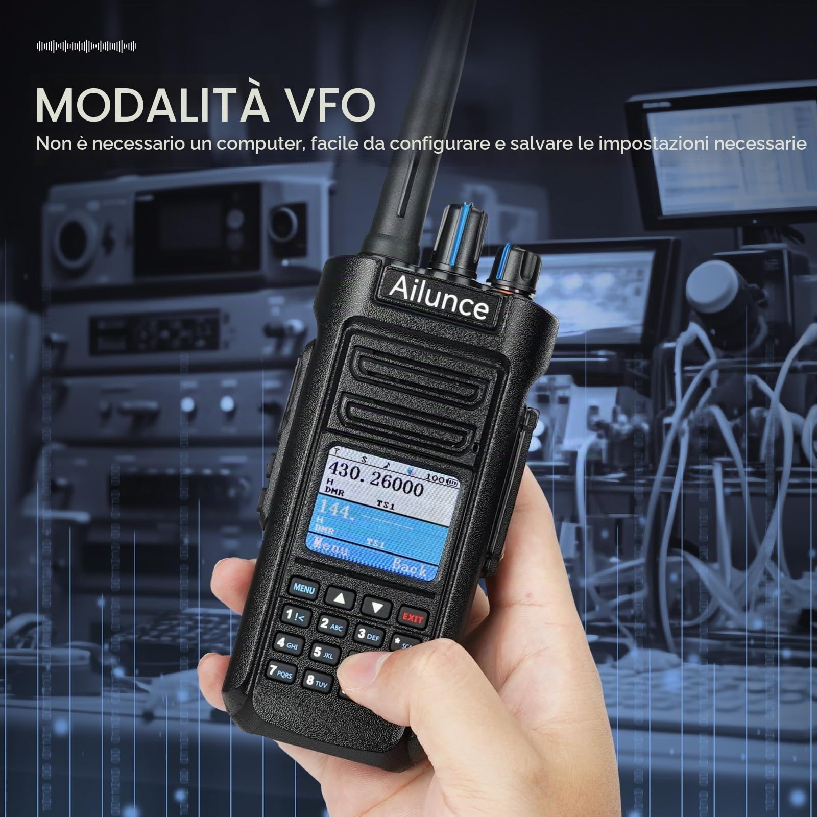 Retevis Ailunce HD2 Ricetrasmittenti Professionali GPS, Radio DMR | Lunga Distanza, Wireless 5.0, Batteria 3200mAh, IP67 Impermeabile, Radio Amatoriale a Doppia Banda Per Eventi Amatoriali
