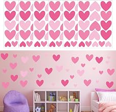 RT 102 Heart Wall Stickers for Children, Peel Off and Stick, Waterproof Wall Decals, Nursery Girls, Bedroom Living Room Stickers, Baby Room Decoration