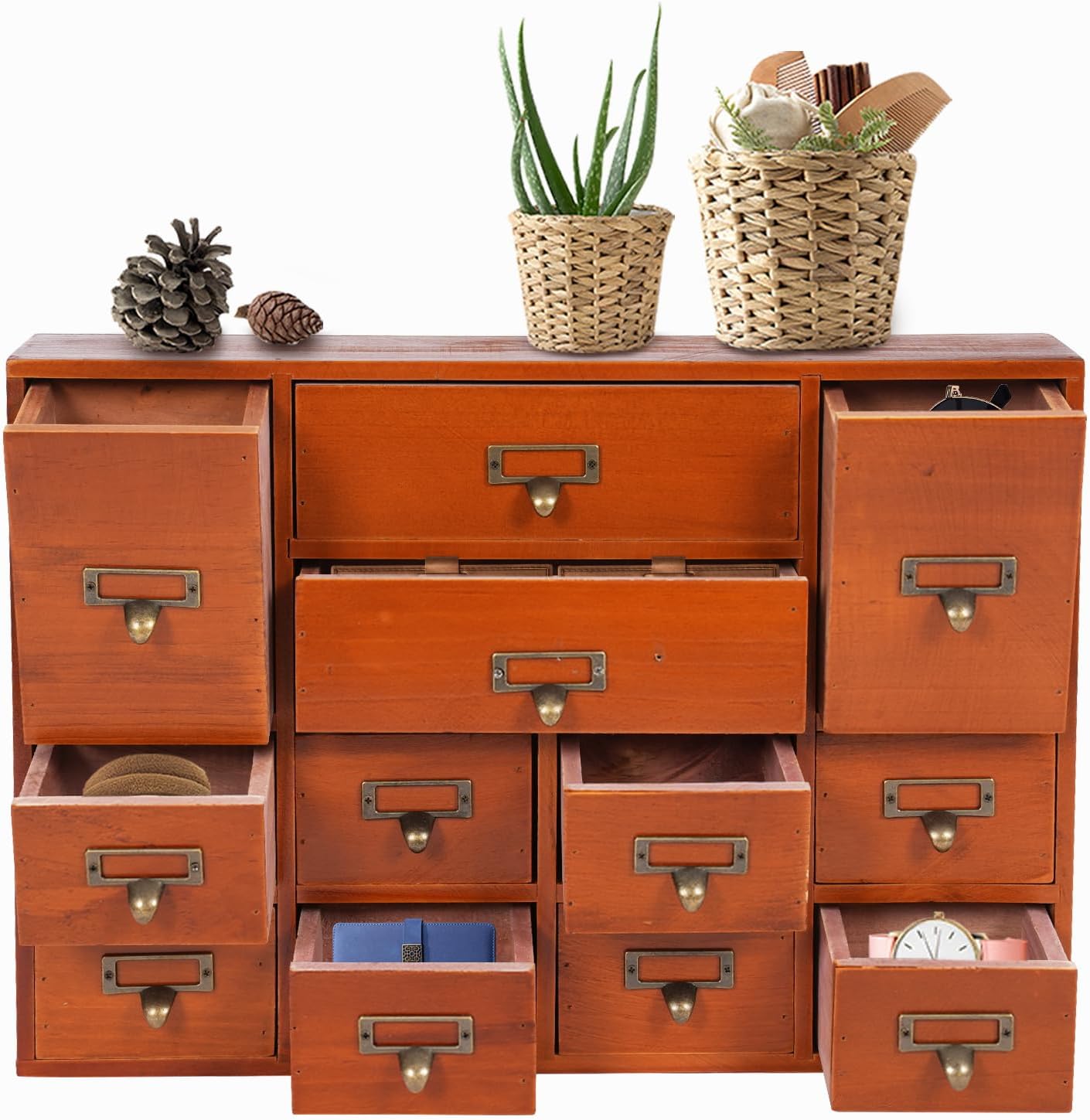 12 Drawers Apothecary Library Card Catalog
