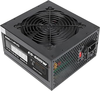 ESGAMING 600W ATX Power Supply Auto Heat Control 120mm Fan ATX Gaming Power Supply PSU