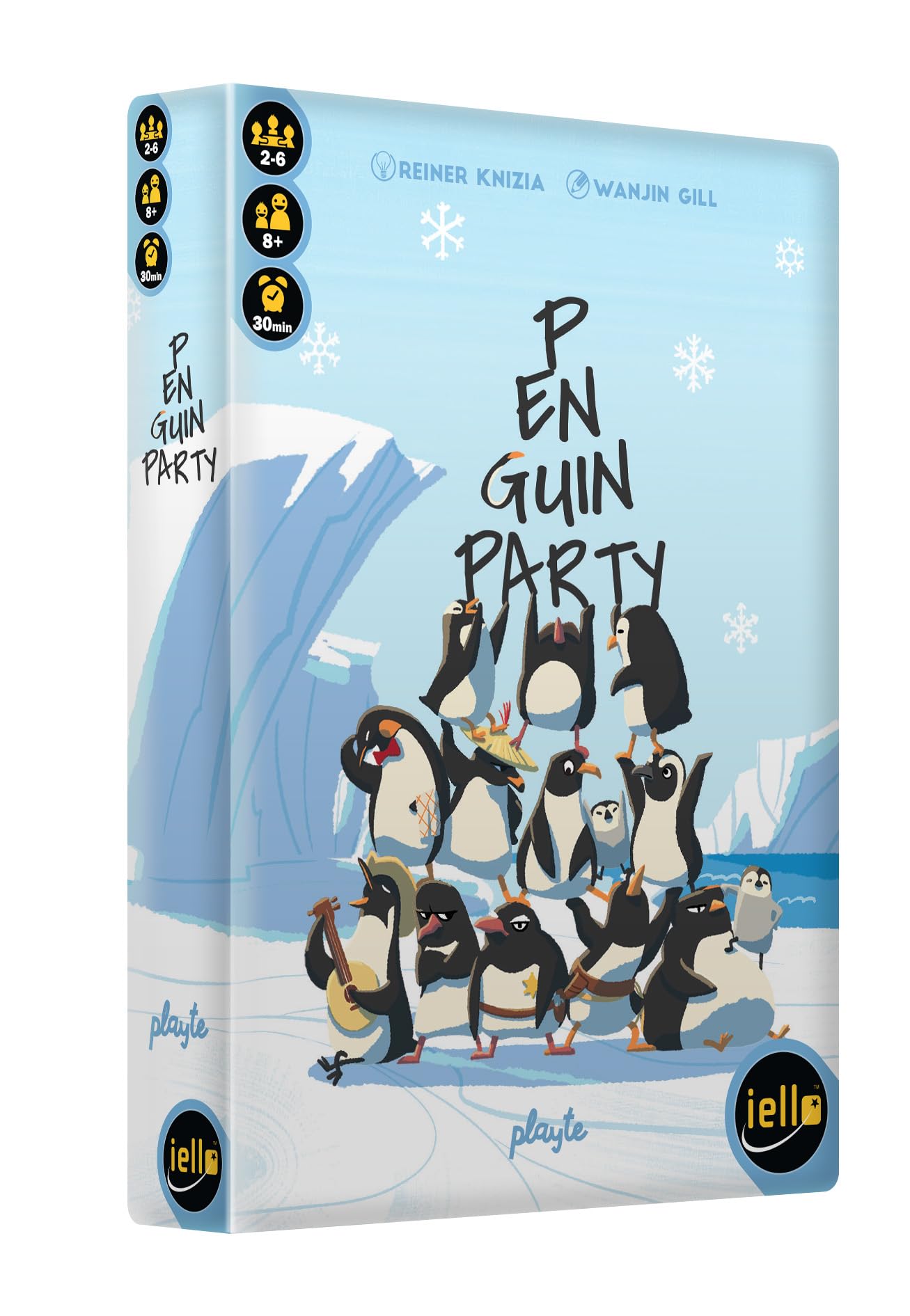 IELLO Penguin Party | Family Strategic Card Game | Color Pyramid Building | Reiner Knizia | 2-6 Players | 8+ | 30 Min