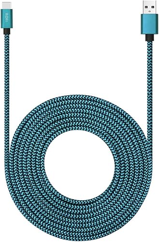Miniatura 8 de Cable USB tipo C de 15 pies con carga rápida de 3 A, cable de carga USB C trenzado de nailon ultra largo y extremadamente duradero para Galaxy