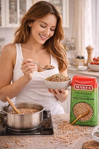 Miniatura 3 de Makfa Granos de trigo sarraceno de alta calidad de 28.22 oz28.2 onzas, producto Kosher sin OMG, Grechka ideal para dieta de pérdida de peso (paquete