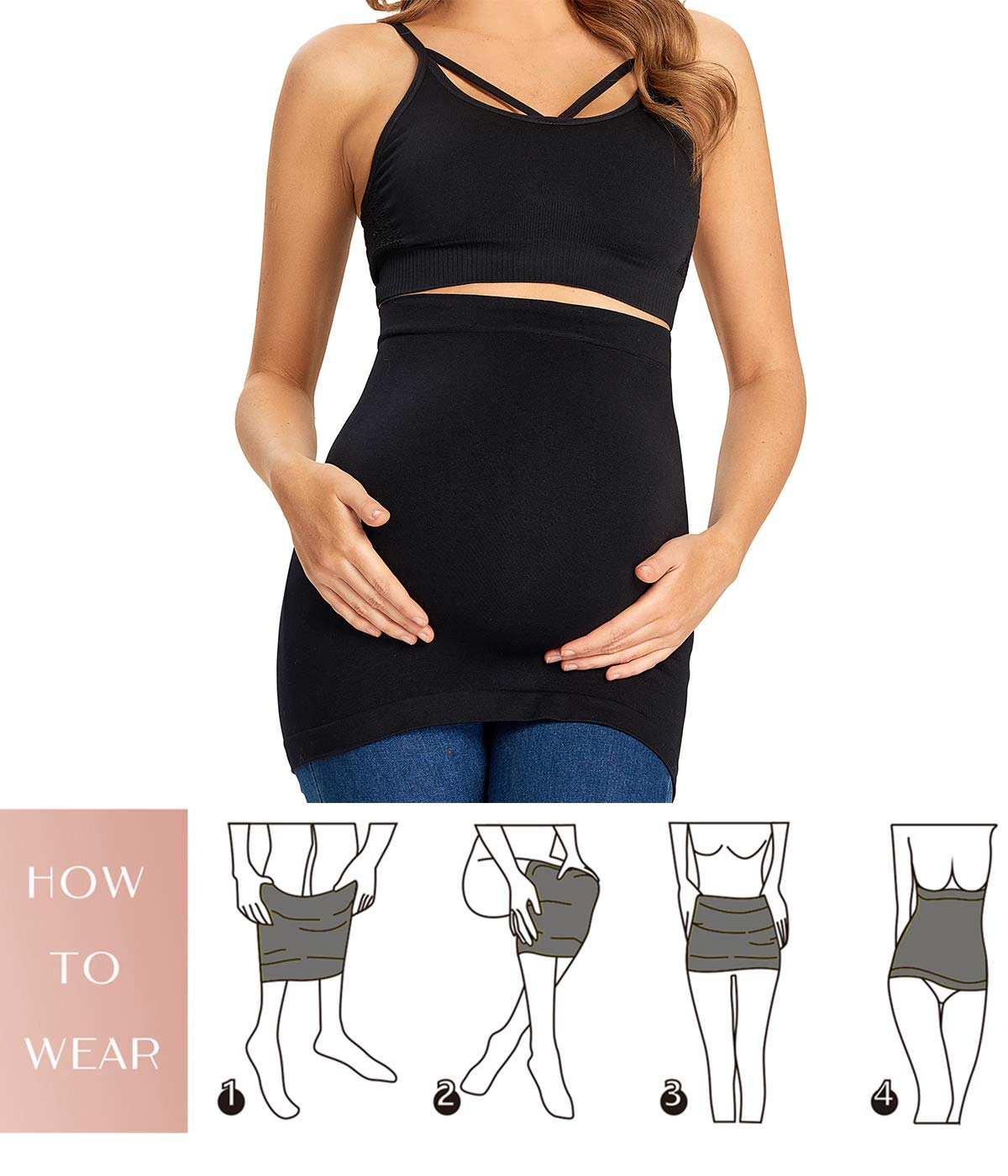 Combinación de extensores de camisas de maternidad y extensores de cintura, banda de vientre de maternidad sin costuras