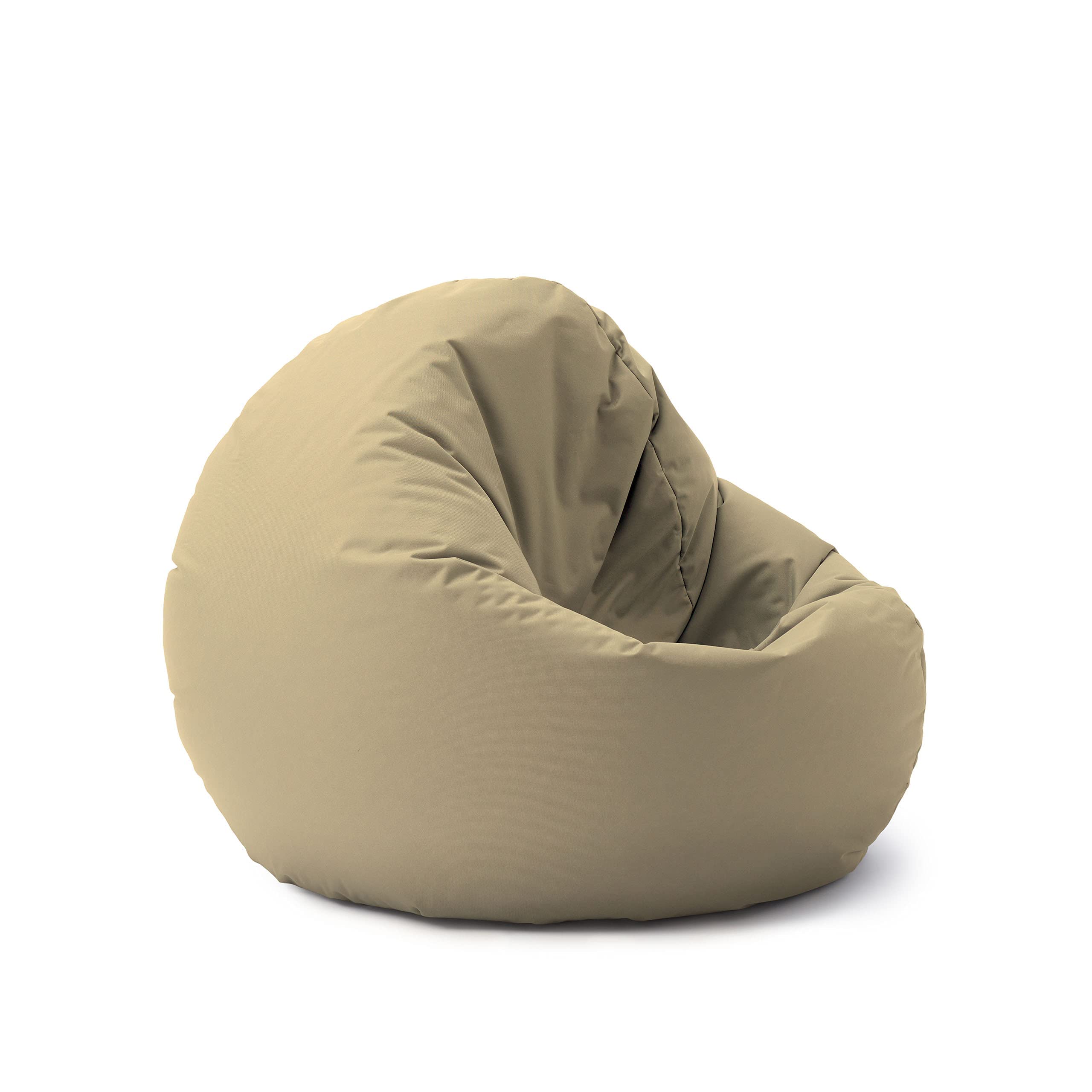 Lumaland Poltrona a sacco pouf rotondo 2 in 1 300 l 120 x 80 x 75 cm impermeabile beige