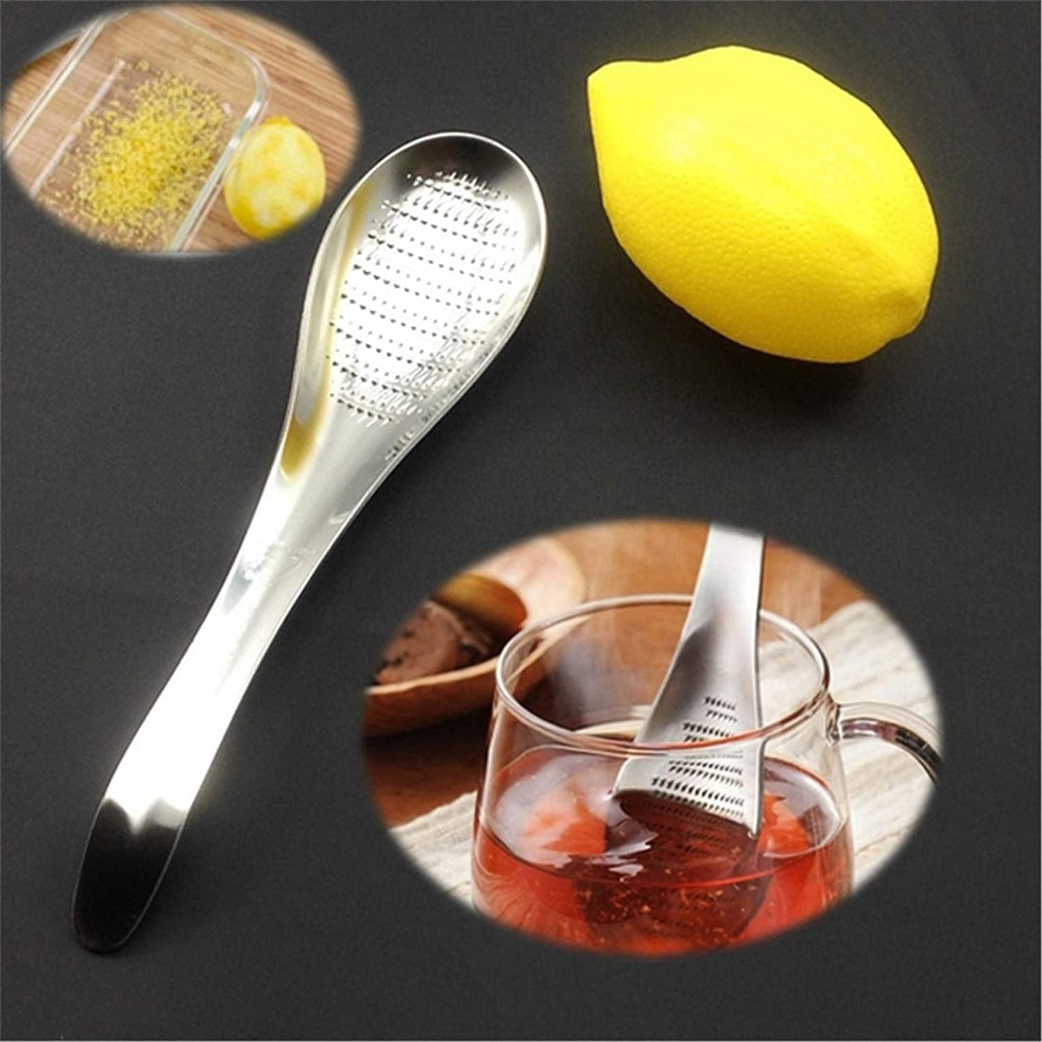 Silver Stainless Steel Kitchen Practical Spoon Shape Fruit Mixer Ginger Grater Wasabi Garlic Grinding Tools Cheese Grater, Graters