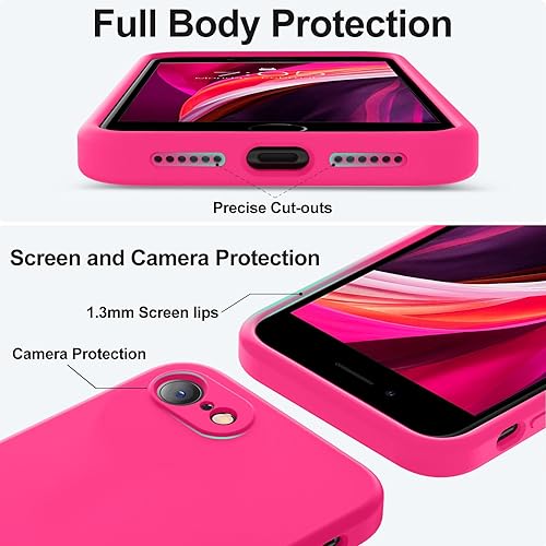 Miniatura 4 de Vooii Funda para iPhone SE 20223rd2020, iPhone 87, silicona líquida mejorada con bordes cuadrados protección de cámara forro de microfibra suave
