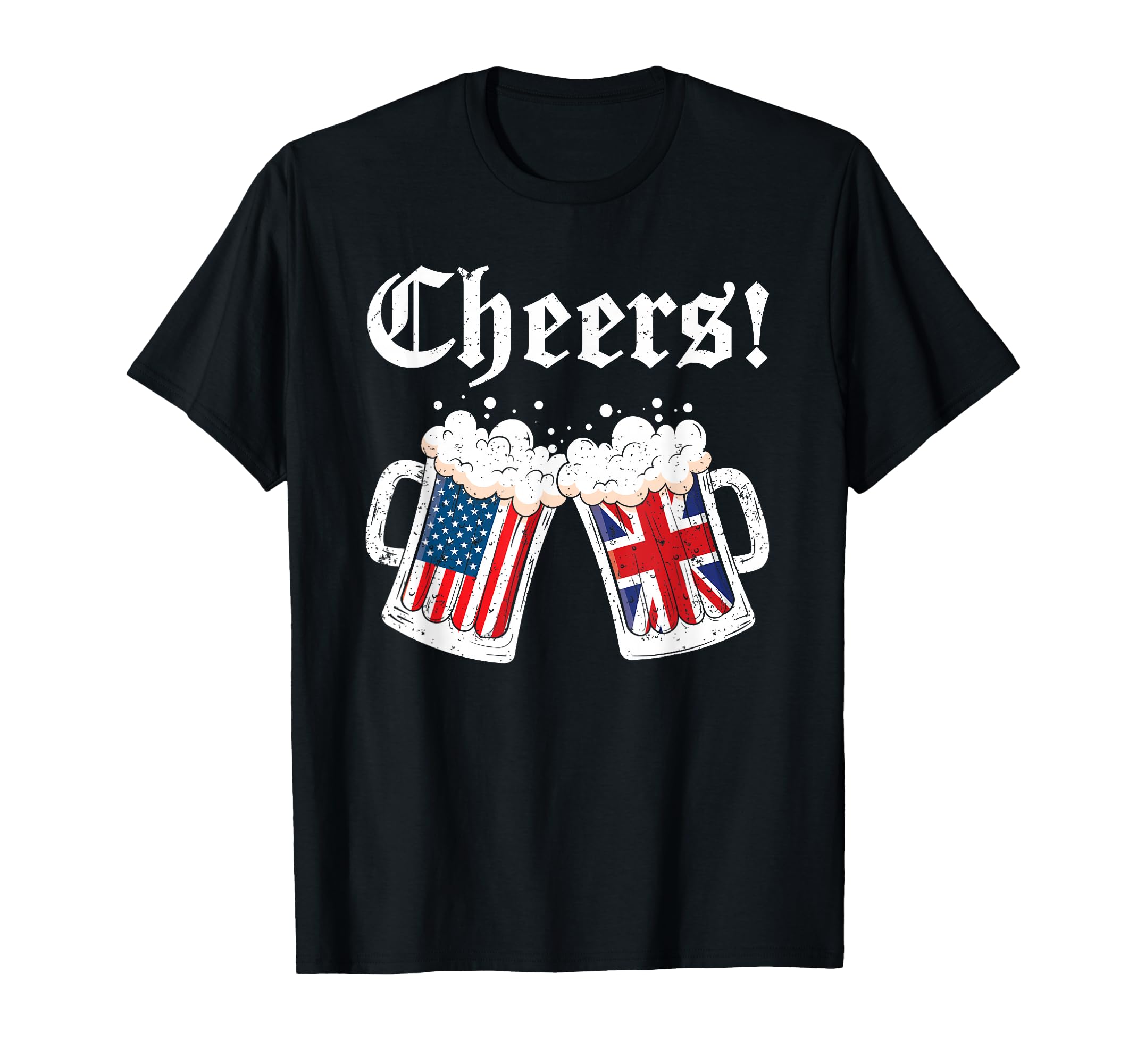 Cheers Shirt Women Men British American Flag Beer Mug Cheers T-Shirt