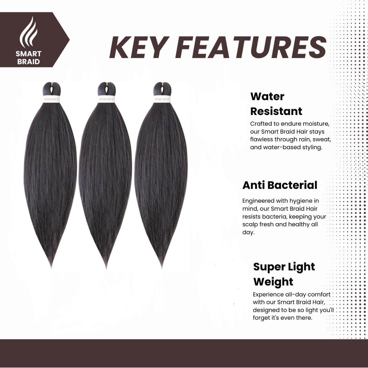 Smart Braid 3 Packs Pre Stretched Braiding Hair 28 Inch, Kanekalon Synthetic Hair Extensions for Braiding Yaki Texture - Image 2
