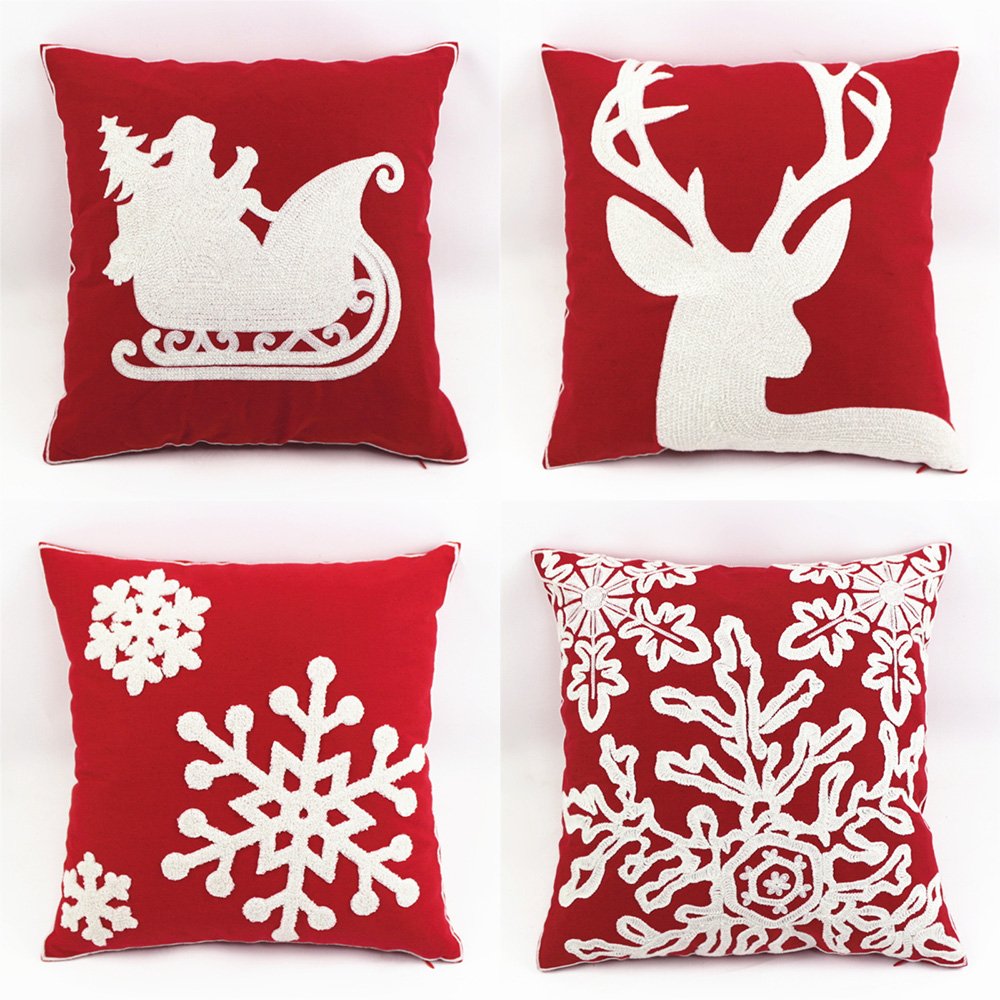 クッションカバー クリスマス 刺繍 楽天市場】クリスマス クッションカバー 45x45cm 装飾クッション