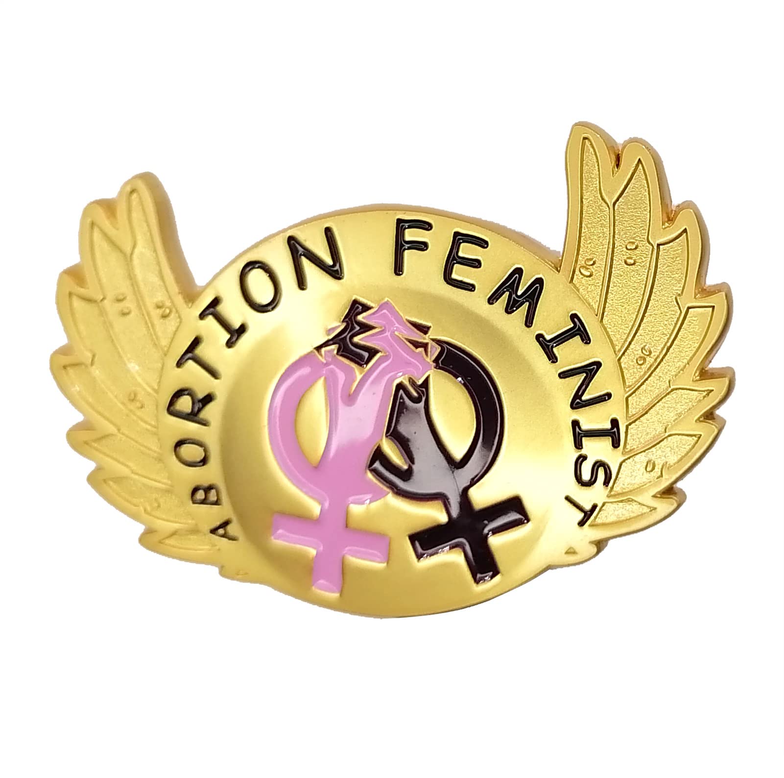 Photo 1 of 5 Feminism Abortion Right Supporter Badges, Feminists Accessory, Feminist Badge Brooch Pins for Clothing Bags,Gold