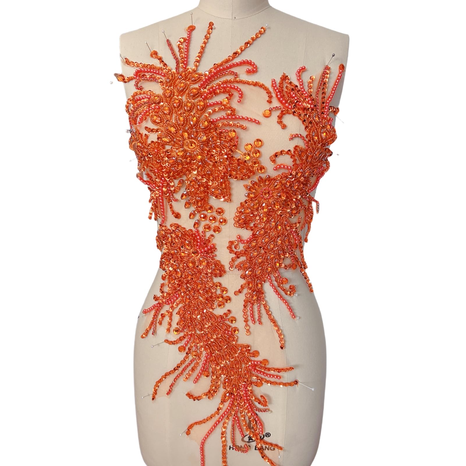 Applique en dentelle strassée et perles de verre pour customiser vos robes