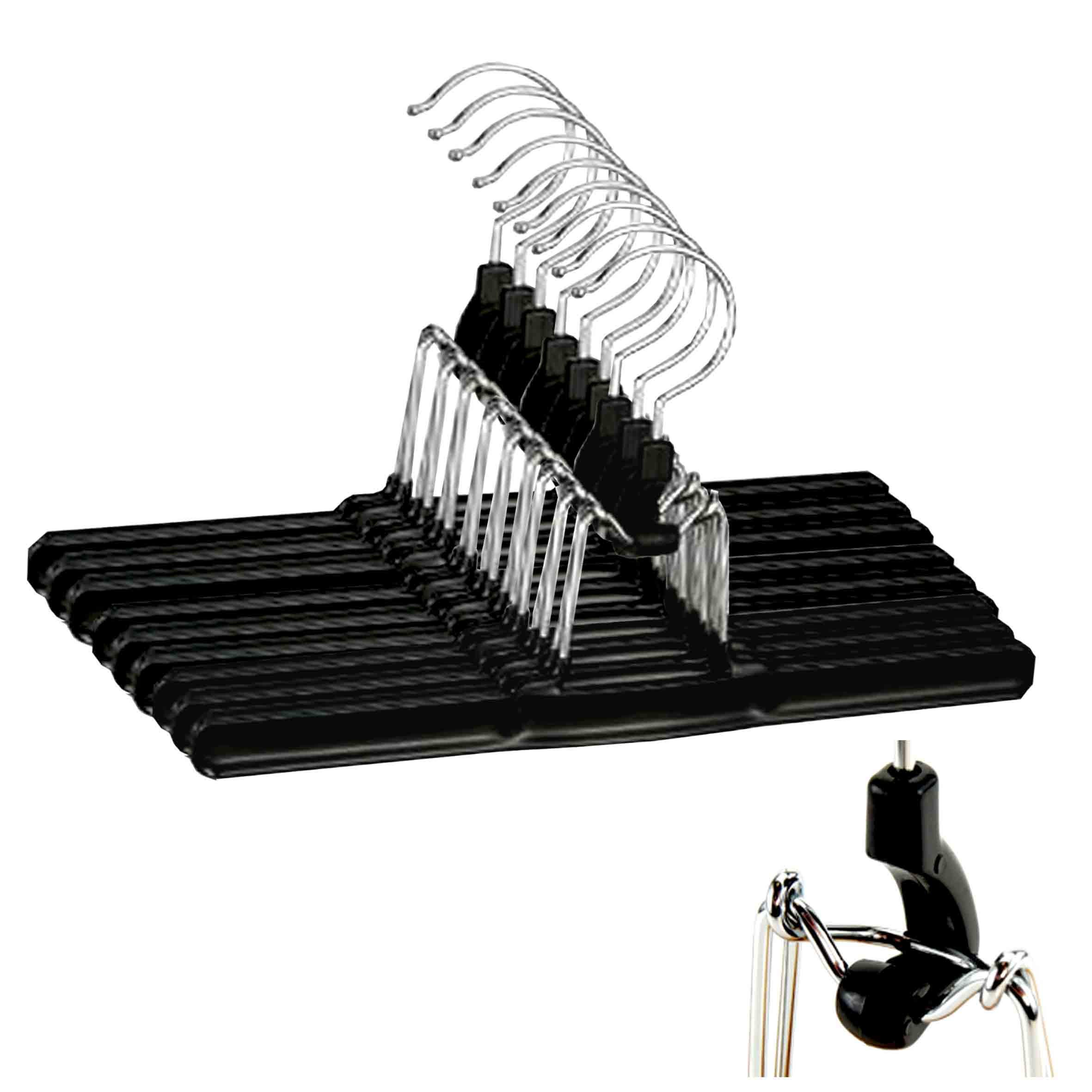 20 Stk. Hosenspanner Metall Schwarz kunststoffummantelt PVC Beschichtung mit Filzeinlage rutschfest 26 cm Hosenbügel Hosenklammer Hosenspannbügel Spannbügel Kleiderbügel Kleiderspanner Klammerbügel Hosenhalter Hosenklemmbügel