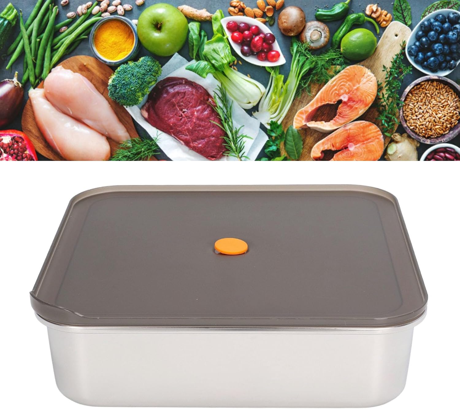 Alvinlite Food Storage Containers Stainless Steel Food Containers Food Storage Containers with Lids for Kitchen, Refrigerator Airtight Food Storage Containers(3700ML)