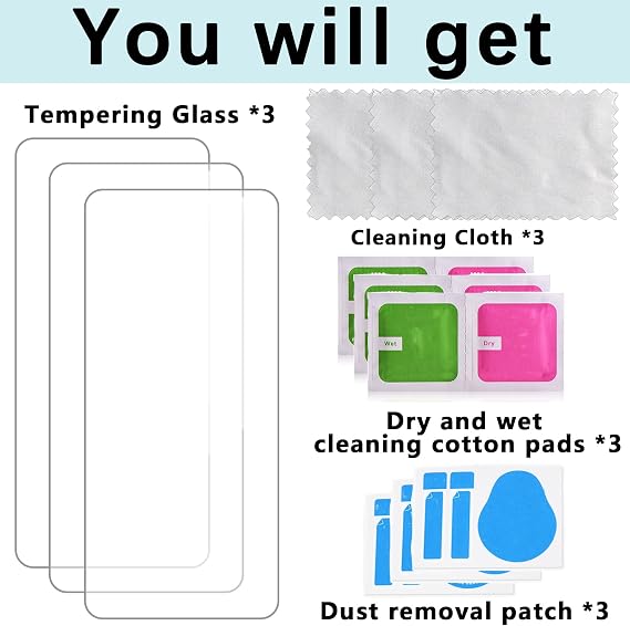 Screen Protector Compatible with Tecno Camon 20 4G CK6(6.67 Inch) [3 Pack] Glass Screen Protector Suitable for Tecno Camon 20 Pro 4G CK7n, Tempered Glass Protective Film