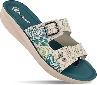 WALKAROO Slip-on Sandals for Women|Lightweight PU Wedge Sole, Comfortable Sandal|Walking, Shopping, Travel, Casual Wear Sa Price In India